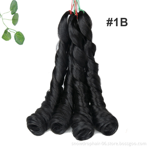 Julianna Pony Style Loose Wave 24Inch Spiral Curly Braiding Hair French Curls Synthetic Braiding Hair Spiral Curl Wavy Braids